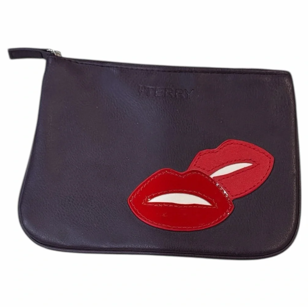 By Terry‎ Purple Cosmetic Case with Red Lips Design